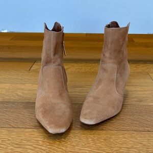 Franco Sarto Tan Suede Ankle Booties